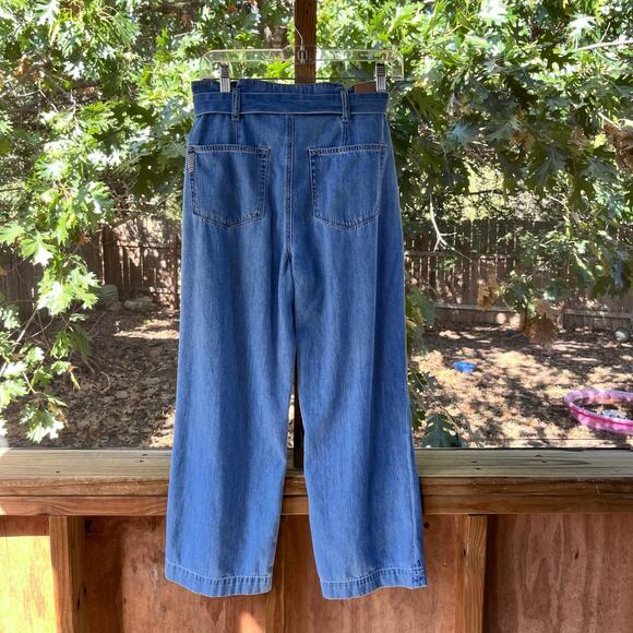 Paige Women's Light Wash Paperbag Waist Belted Crop Jeans Size 27 - Picture 2 of 9